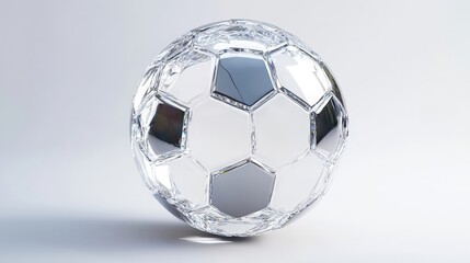 Naklejka premium crystal soccer ball glass football transparent sphere