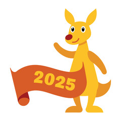 cute kangaroo dressed in a red and gold bow tie suit