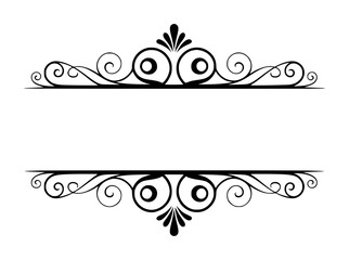 Ornate Black and White Decorative Border with Swirls and Circles