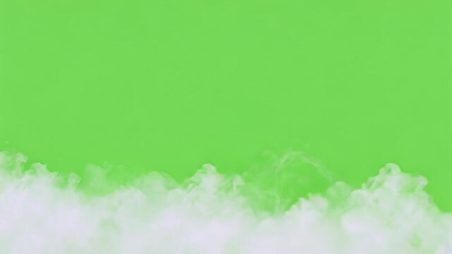 Atmospheric Dreamscape: Delicate white fog gracefully unfurls against a vibrant green backdrop, crafting a dreamy environment full of airiness and mystique.