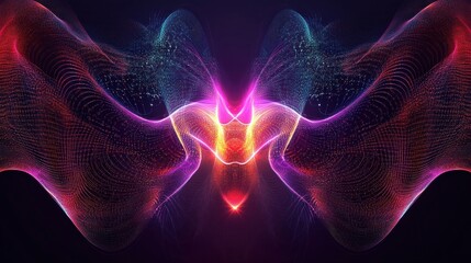 abstract colorful light waves