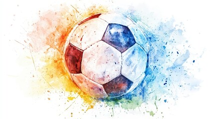 watercolor soccer ball splash