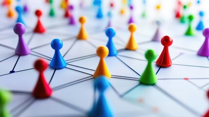 colorful game pieces network connection