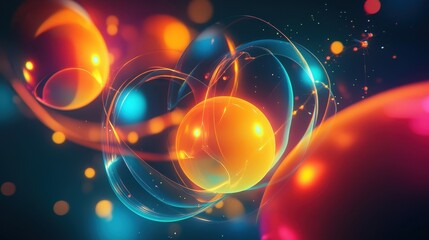 abstract colorful energy spheres