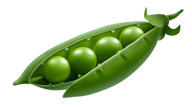 Close-up image of fresh, green pea pods arranged on a clean, white background, showcasing the natural texture and vibrant color of this nutritious legume.