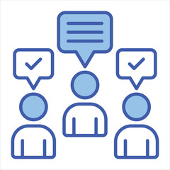 Interpersonal Skill Blue Icon Vector Illustration