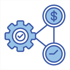 Efficiency Blue Icon Vector Illustration