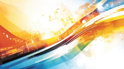 abstract cityscape background with dynamic lines and vibrant col