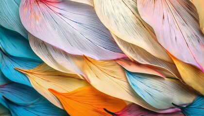 Vivid Color Flower Petals In Soft Color On Mulberry Paper Texture For Background