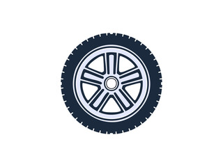 Fototapeta premium Illustration of a car wheel in minimalist flat style