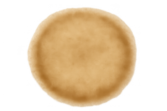 Pancake or crepe batter forming a round shape, ready for cooking and serving. Transparent background