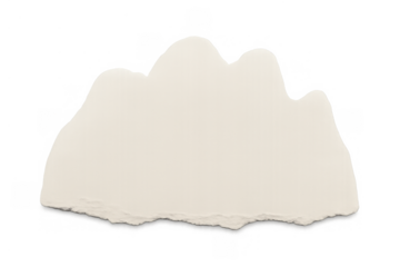 Torn paper piece with rough edges on transparent background, adding abstract texture for message or note