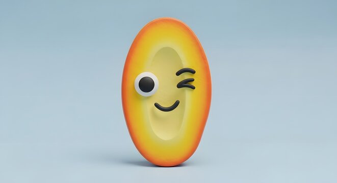 Winking Emoji Sculpture - Playful and Expressive Artistic Creation.
