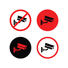 Set Of Four CCTV Security Camera Icons