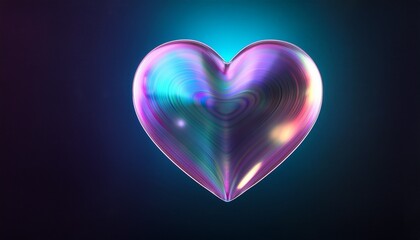 Heart Holographic 3D Illustration