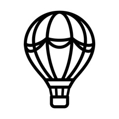 Obraz premium Minimalist Black Outline Hot Air Balloon Icon on White Background
