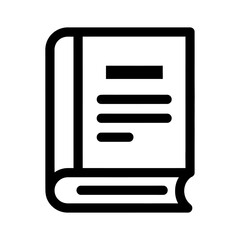 Fototapeta premium Outlined Book Icon with Text Lines, Minimalist Graphic Design