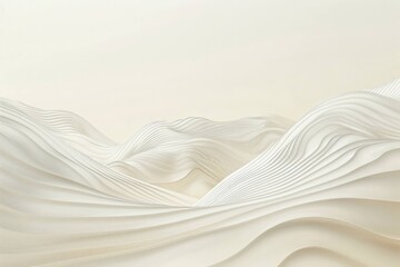 Minimal Line-Art Waves on Matte Off-White