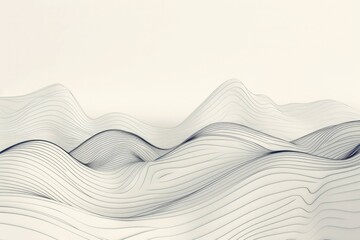 Minimal Line-Art Waves on Matte Off-White