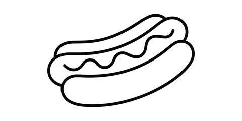 Minimalist hot dog continuous line drawing art simple outline sketch vector