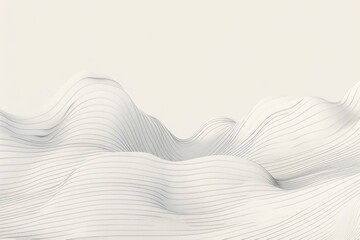 Minimal Line-Art Waves on Matte Off-White