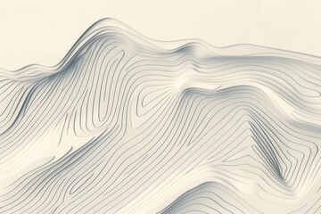 Minimal Line-Art Waves on Matte Off-White