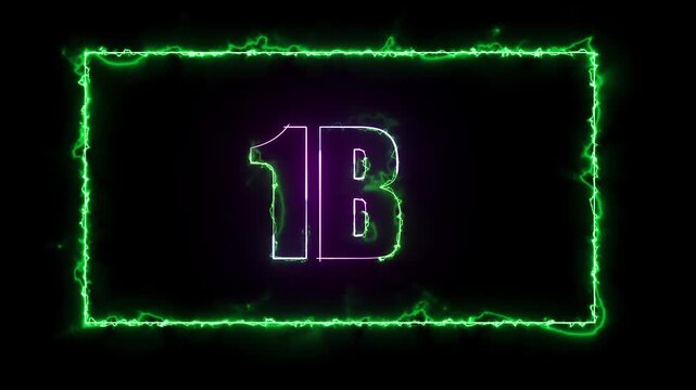 Electric Neon 1B Animation &mdash; Glowing Green Lightning Frame
