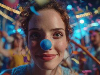 woman in carnival mask
