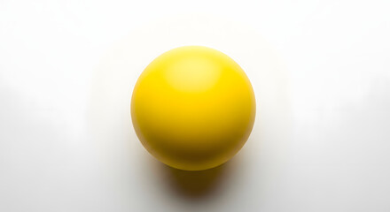 Minimalist Yellow Circle on White Background with Subtle Shadow