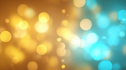 Obraz premium Abstract Bokeh Background with Golden and Blue Circular Lights for Festive Celebrations and Presentations
