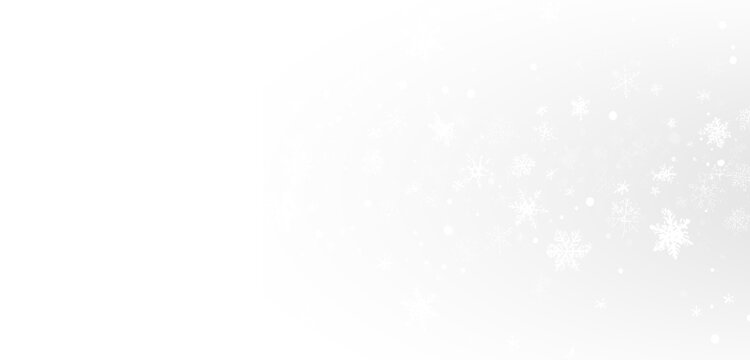 Realistic falling snow with white flakes in the air. Snowy texture on transparent background for creating winter mood, overlays, or festive effects.