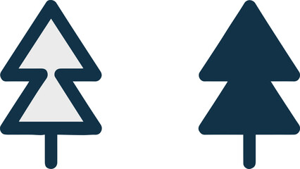 tree geometric pine icon and classic evergreen vector symbols