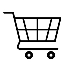 Shopping cart line icon for apps and websites. Vector Illustration.