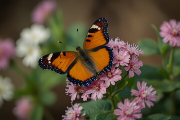 Obraz premium monarch butterfly on pink flower