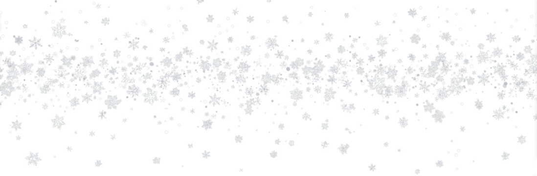 Realistic falling snow with white flakes in the air. Snowy texture on transparent background for creating winter mood, overlays, or festive effects.