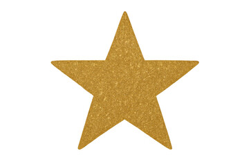 Golden glitter star symbol representing achievement, excellence, quality, success and celebration on transparent background