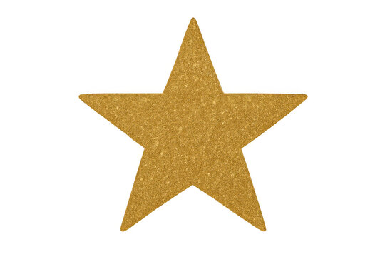 Golden glitter star symbol representing achievement, excellence, quality, success and celebration on transparent background - Powered by Adobe