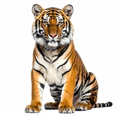 Fototapeta premium Majestic Tiger Portrait - Intense Gaze of a Wild Predator.
