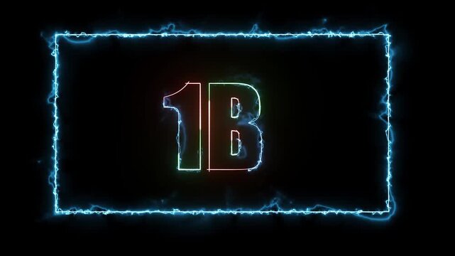 Electric Neon 1B Animation &mdash; Glowing Blue Lightning Frame
