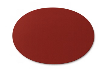 Red oval shape with soft shadow, isolated on a transparent background. Concept of minimalism, design, geometry