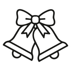 Christmas Bells with Bow Vector Illustration