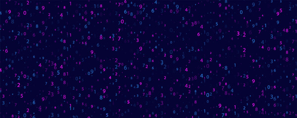 Abstract digital graphic with vibrant purple and blue dots