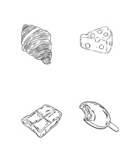 hand drawn vector illustration of sushi