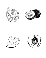 Vector illustration of a plate of food