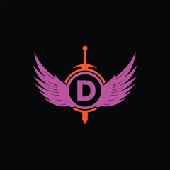 Letter D logo initial design template	