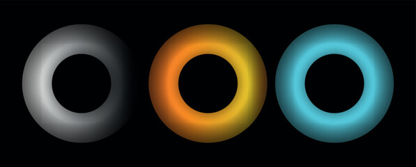 Vibrant Circular Halftone Dot Brush Collection – A Versatile Set of Multi Gradiant Color Vector Patterns for Dynamic Graphic Design in Black