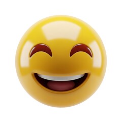 Fototapeta premium Grinning Face with Smiling Eyes 3D Emoji Icon