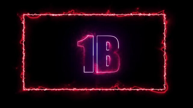 Electric Neon 1B Animation &mdash; Glowing Red Lightning Frame