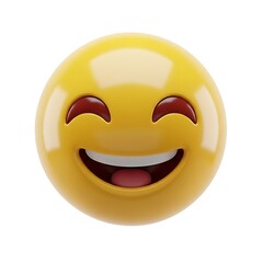 Fototapeta premium Grinning Face with Smiling Eyes 3D Emoji Icon