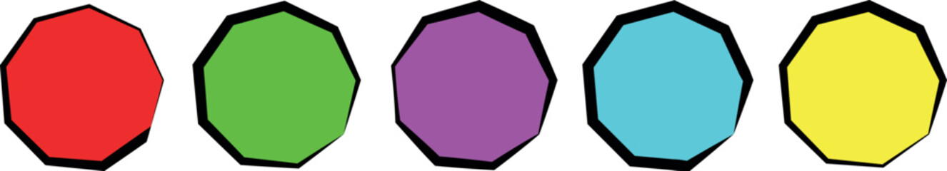 Elegant Colourful Octagon Vector – A Comprehensive Geometric Polygon Set for Professional Graphic, Web, and UI/UX Design Use